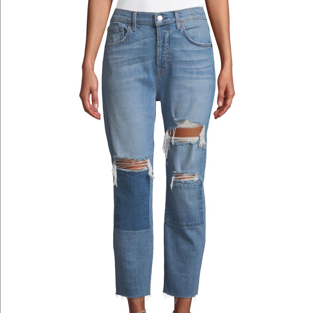 Women's Blue Josephina High-waist Patchwork Jeans